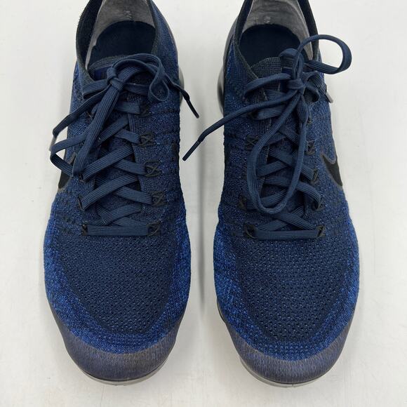 Nike Air Vapormax Flyknit  Midnight Blue Black Sneakers - Picture 5 of 11